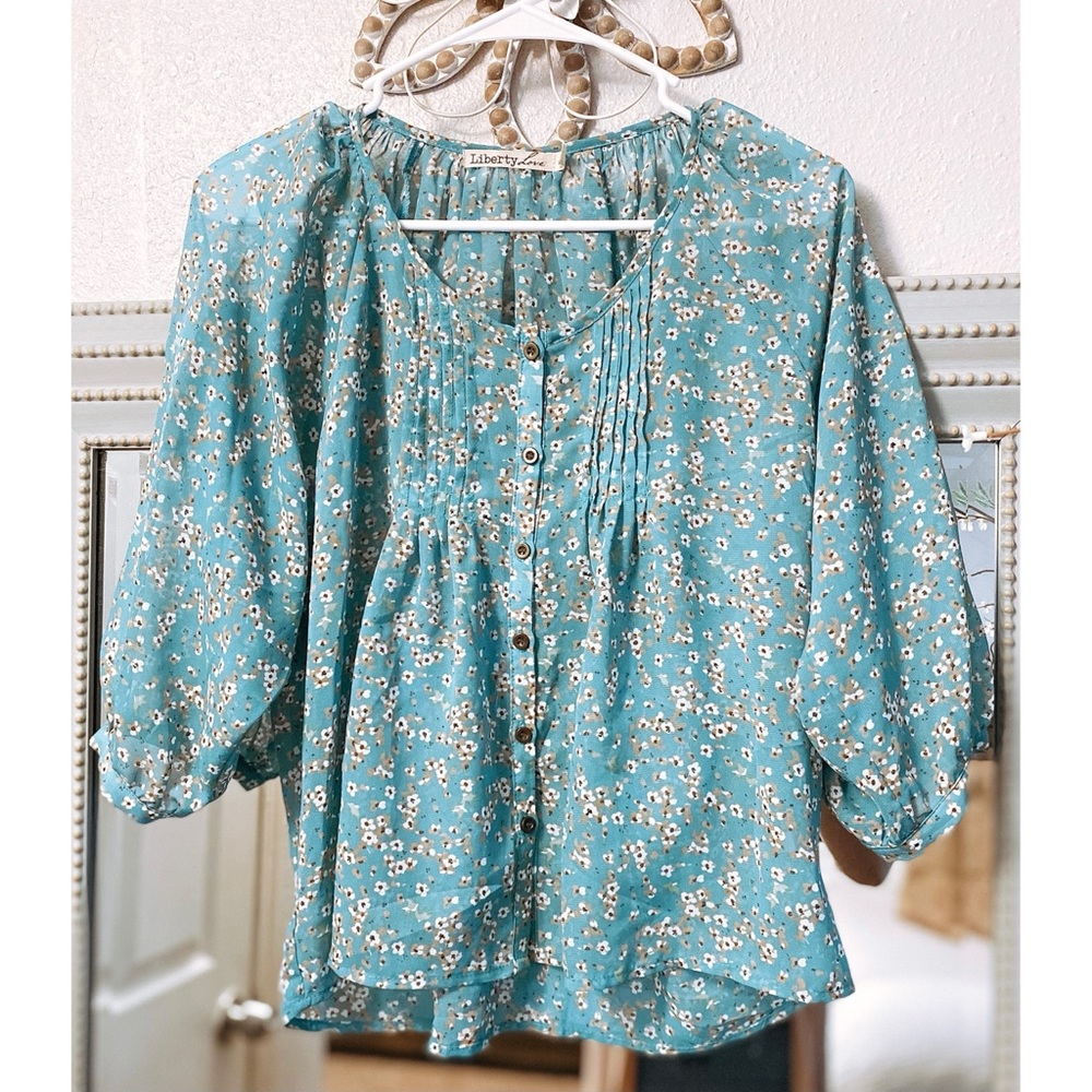 Liberty love button up blouse